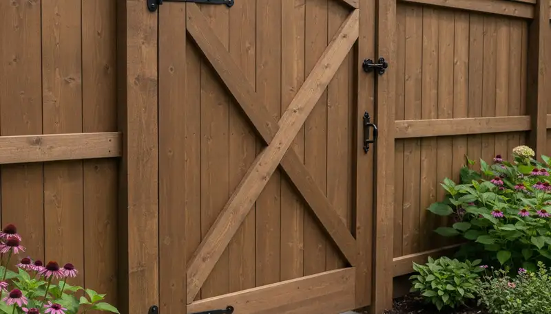 Custom gate and fence installation by Chop Chop Landscaping in Cincinnati, OH, with quality hardware