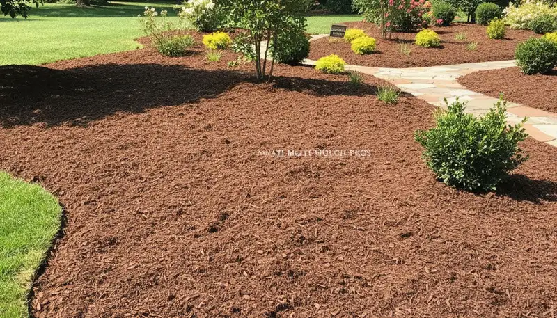 Fresh mulch installation with clean bed edges and even coverage in Cincinnati, OH landscaping