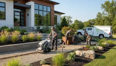 Landscaping team serving Cincinnati, OH with custom landscape design and outdoor maintenance services