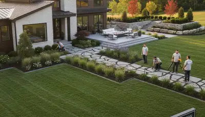 Landscaping team serving Cincinnati, OH with custom landscape design and outdoor maintenance services