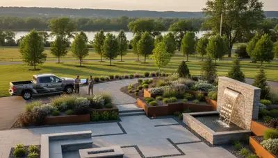 Landscaping team serving Cincinnati, OH with professional landscape design and installation services