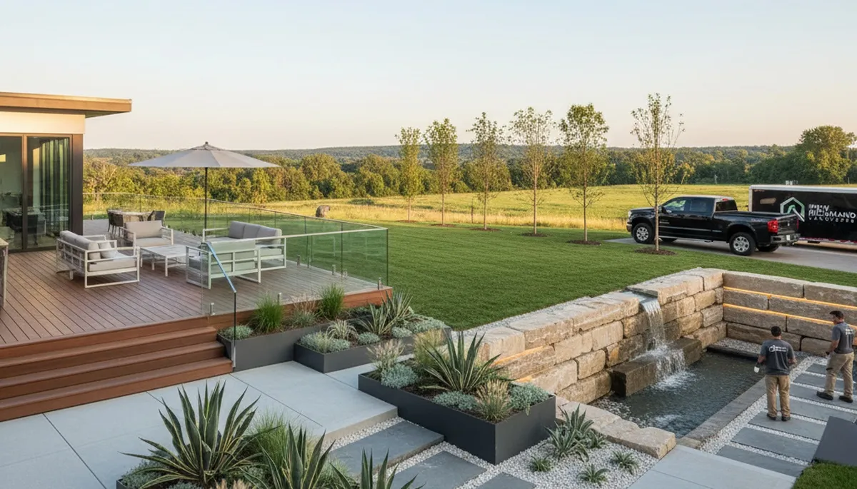 Landscaping team providing custom landscape design services in Cincinnati, OH