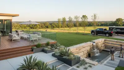 Landscaping team providing custom landscape design services in Cincinnati, OH