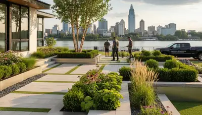 Landscaping team serving Cincinnati, OH with custom landscape design and installation