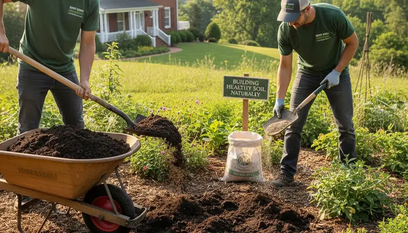 Organic soil amendment and compost application by landscapers in Cincinnati, OH