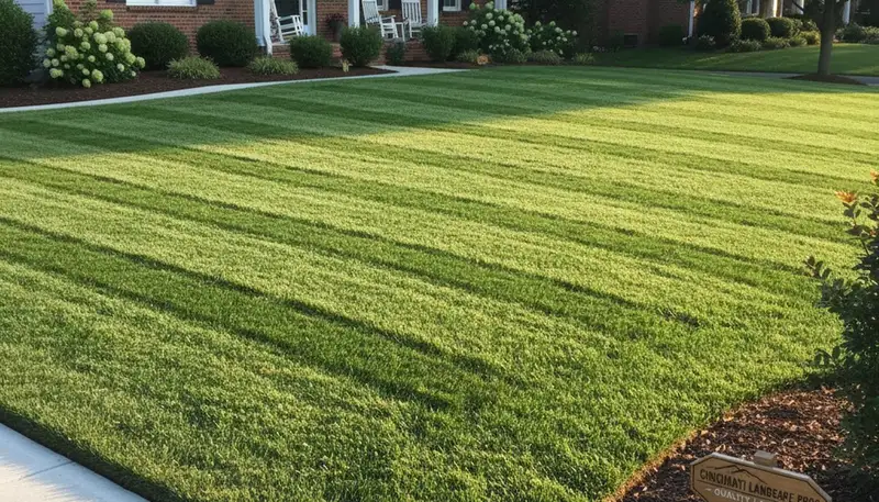 Professional lawn striping and edging by Chop Chop Landscaping in Cincinnati, OH
